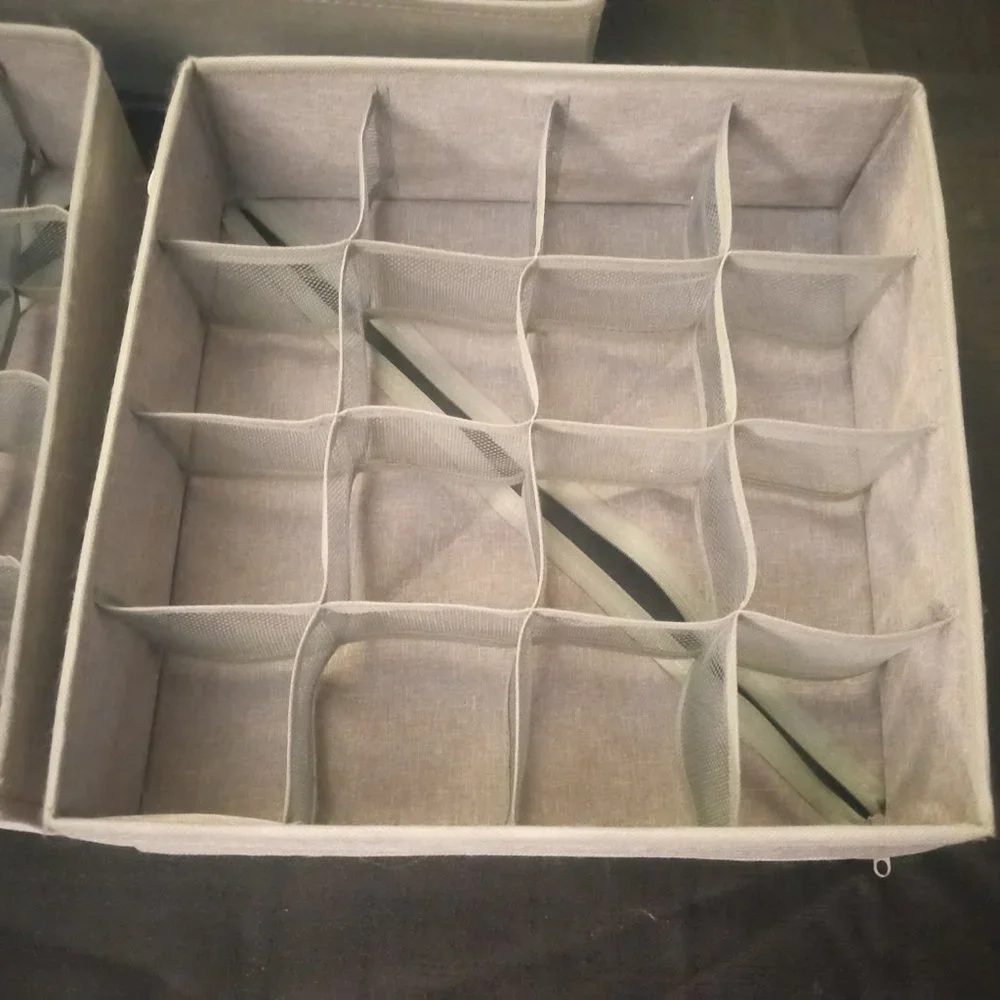 3pc Sock Underwear Organizer Divider, 24 Cell Drawer Insert, Fabric Foldable NEW